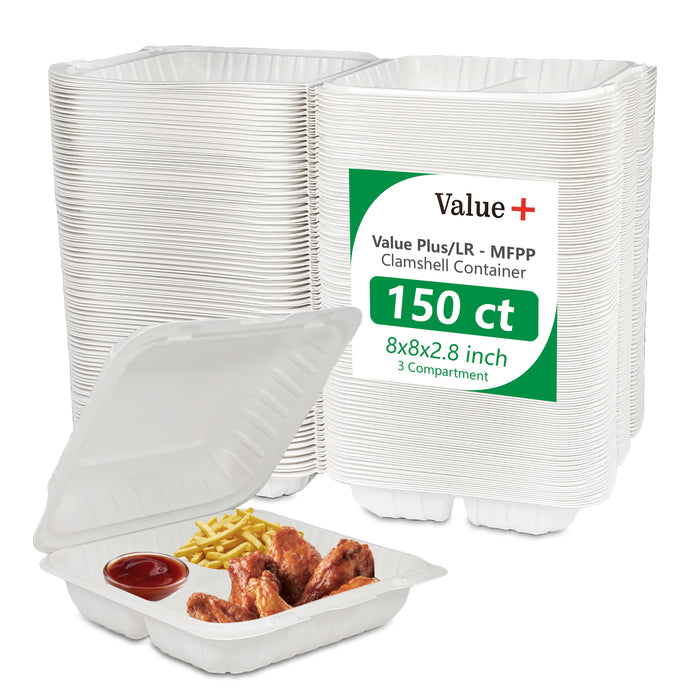 Eco-Craze MFPP Clamshell Container 8x8x2.6