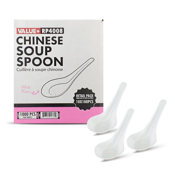 Value+ White Chinese Soup Spoon