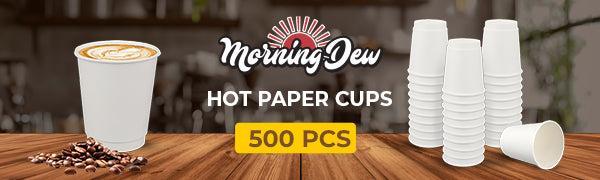 Morning Dew - 10oz Squat Hot Paper Cup - Double Wall - White - D-H10SW