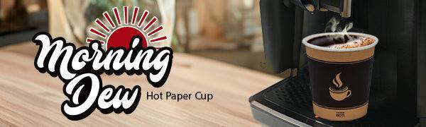 Morning Dew - 12oz Hot Paper Cups - Ebony Print - H12E