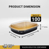 Rhino-Foil - Large (64oz) Black & Gold Foil Cont. w/ Clear Dome Lid