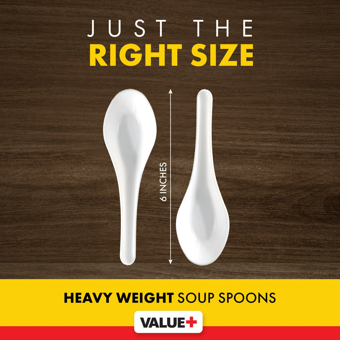 Value+ White Chinese Soup Spoon