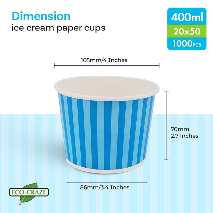 Eco-Craze - 400ml Ice Cream Paper Cups