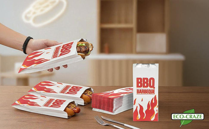 Eco-Craze - BBQ Print Foil - Lined - Paper Bag - 5.25