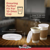 Morning Dew - Tear Back Flat Lid for 10-24 oz Hot Paper Cups - White - 10F-W