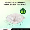Value+ Dual Lock Clear Hinged Plastic Containers - 8