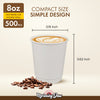 Morning Dew - 8 oz Tall Hot Paper Cup - Double Wall - White - D-H8TW