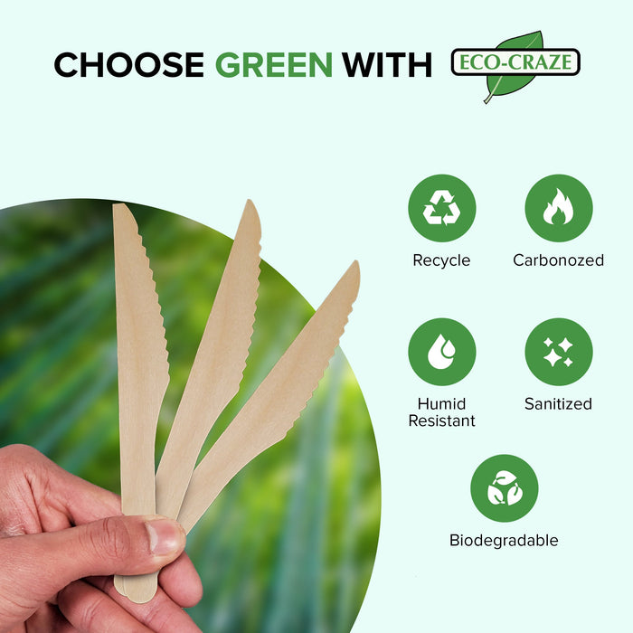 Eco-Craze - Wooden Knife - Individually Paper Wrapped