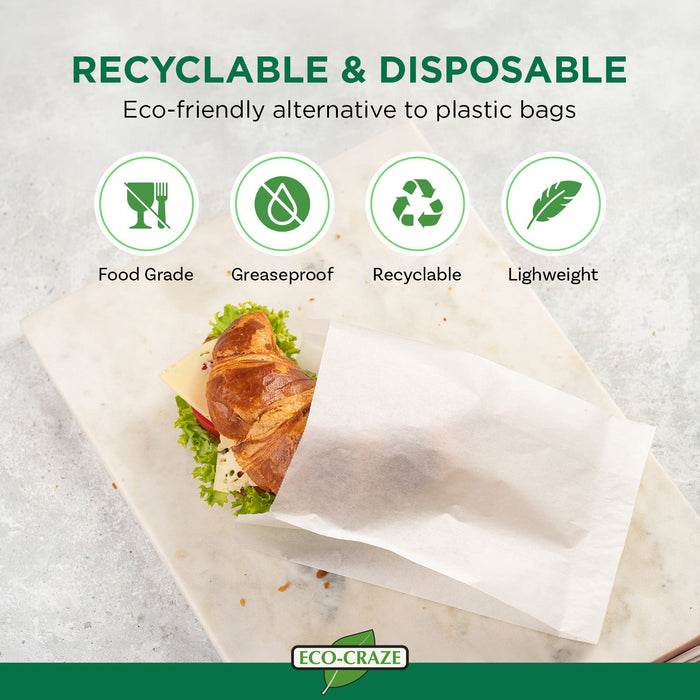 Eco Craze – Regular Sandwich Bags 6x0.75x6.75 – White