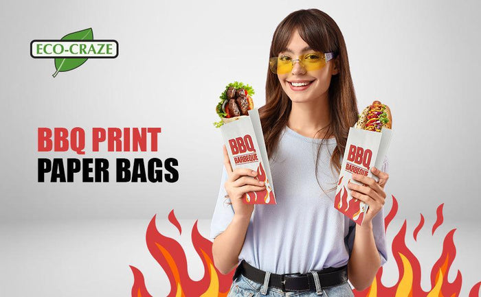 Eco-Craze - BBQ Print Foil - Lined - Paper Bag - 5.25