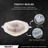 Value+ - Dual Lock - 8in Shallow Medium Clear Hinged Containers - CV881S