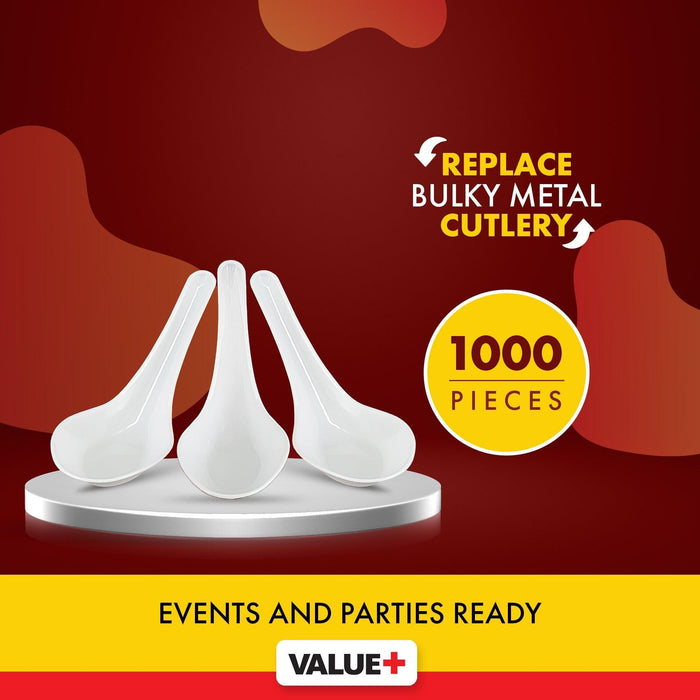 Value+ White Chinese Soup Spoon