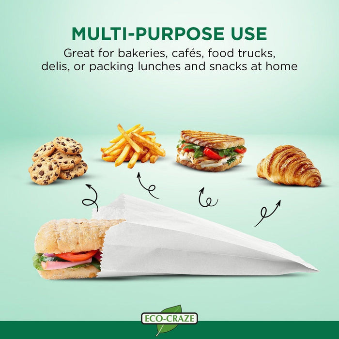Eco Craze – Regular Sandwich Bags 6x0.75x6.75 – White