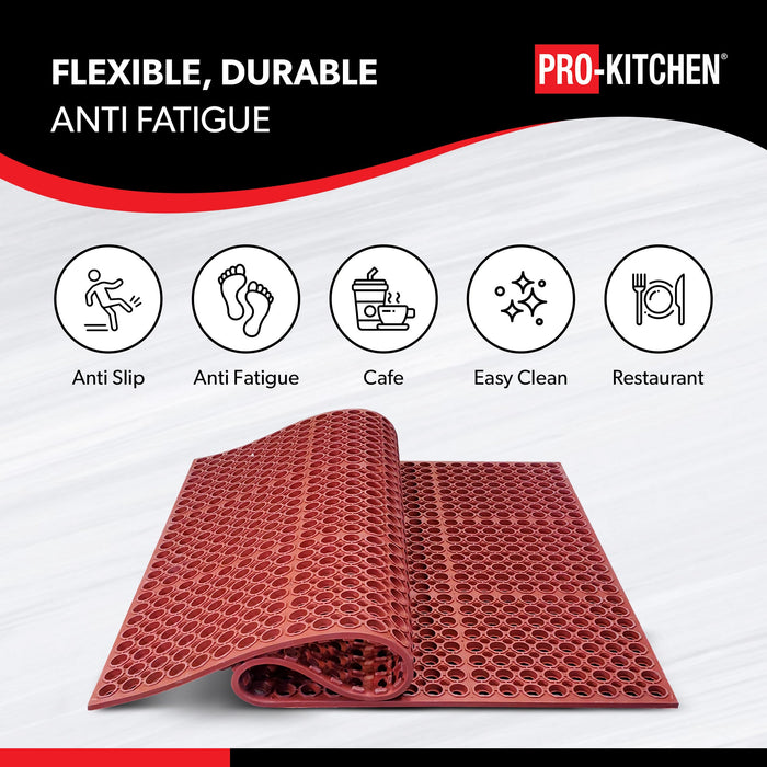 Pro-Kitchen - Red Rubber - Terracotta Anti-Fatigue Mat - 36