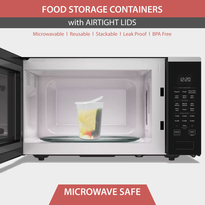 Value+ Translucent Plastic Deli Containers with Lids - 32oz