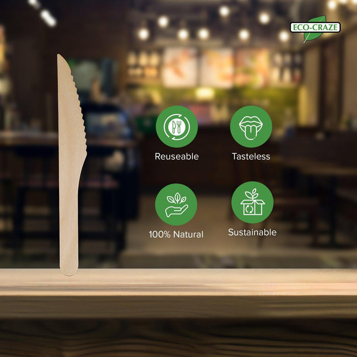 Eco-Craze - Wooden Knife - Individually Paper Wrapped