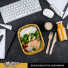 Rhino-Foil - Medium (53oz) Black & Gold Foil Cont. w/ Clear Dome Lid