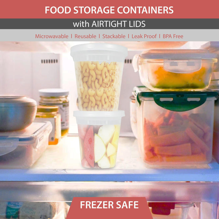 Value+ Translucent Plastic Deli Containers with Lids - 32oz
