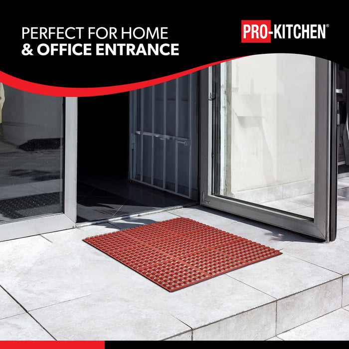 Pro-Kitchen - Red Rubber Mat-Terracotta-Grease Resistant-36