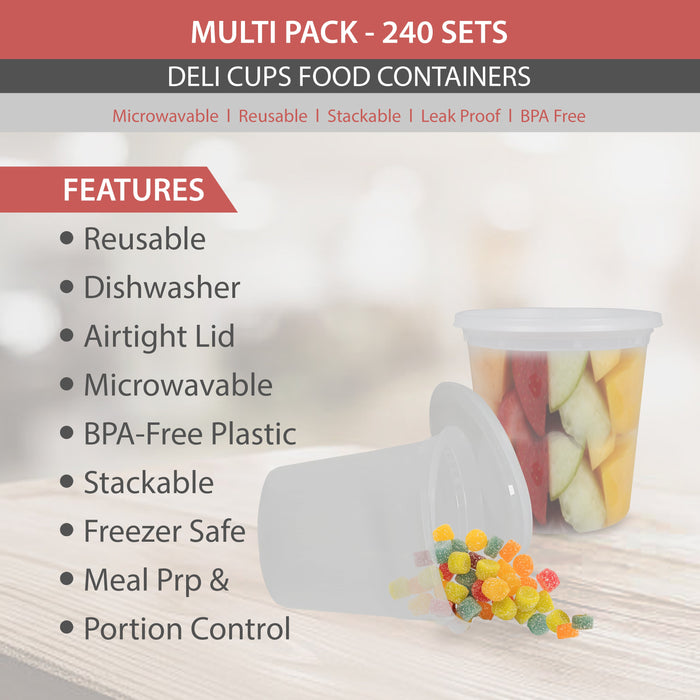 Value+ - 24oz Round Deli Container w/Lids