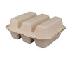 Eco-Craze - Taco - Bagasse Hinged Container - 3 COMPARTMENT