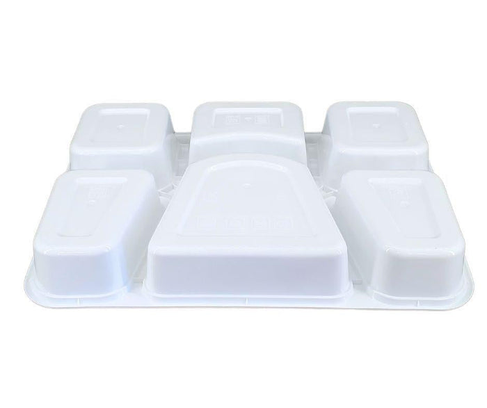 Value+ - 6 Comp Take-Out Thali with Lid - White - PP