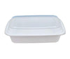 Value+ - 38oz Rectangular White Plastic Container