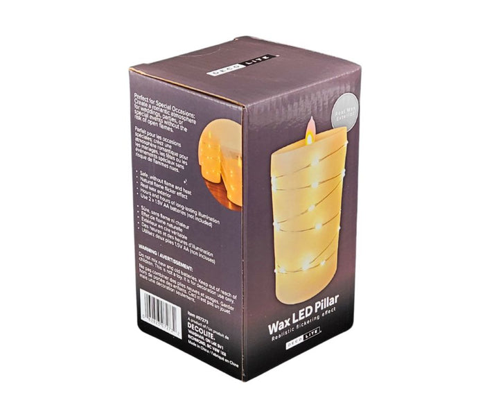 Deco Lite - LED Pillar w/String Lights - 3x4.9