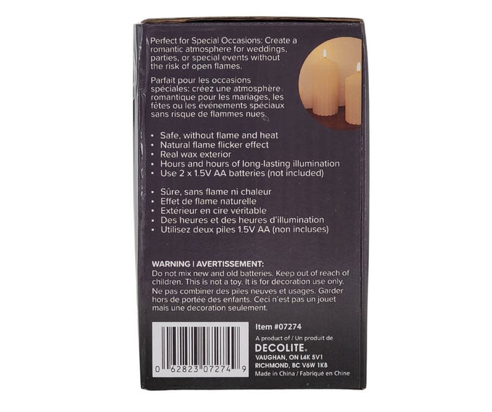 DecoLite - LED Pillar w/Taper Top - 2.8