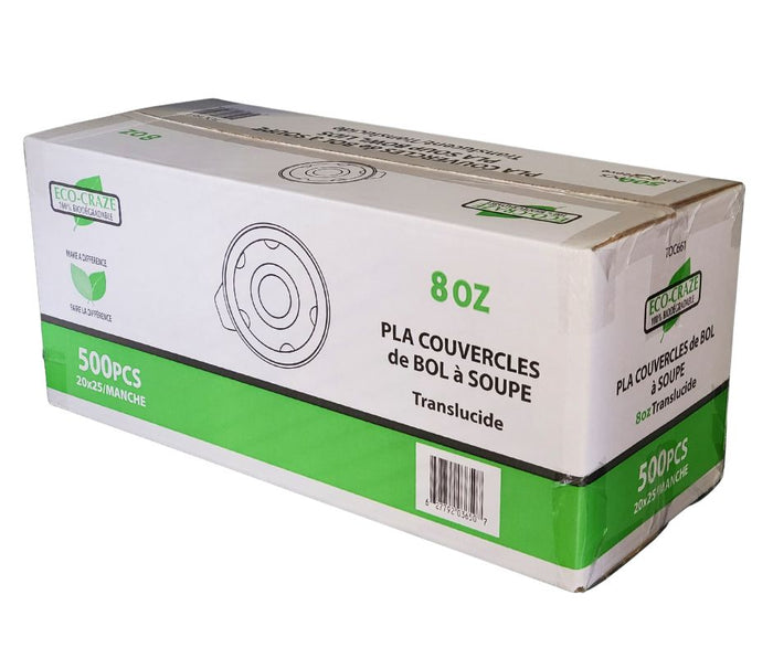 Eco-Craze Translucent PLA Soup Bowl Lids - 8oz