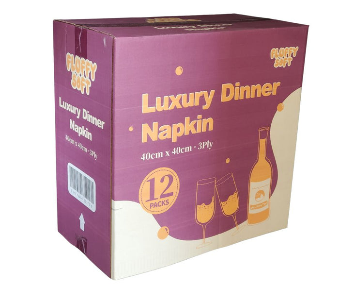 Fluffy Soft – Luxury Dinner Napkins - 3 ply - White