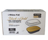 Rhino-Foil - Medium (53oz) Black & Gold Foil Cont. w/ Clear Dome Lid