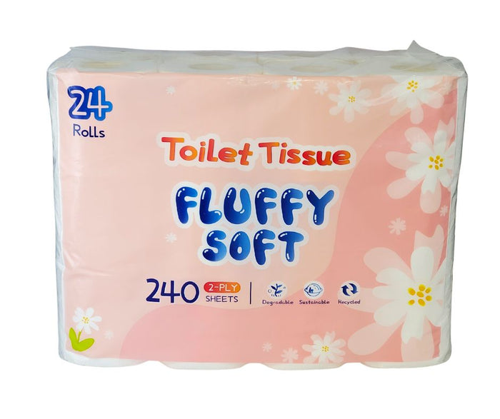 Fluffy Soft - Toilet Tissue - 2 ply - White