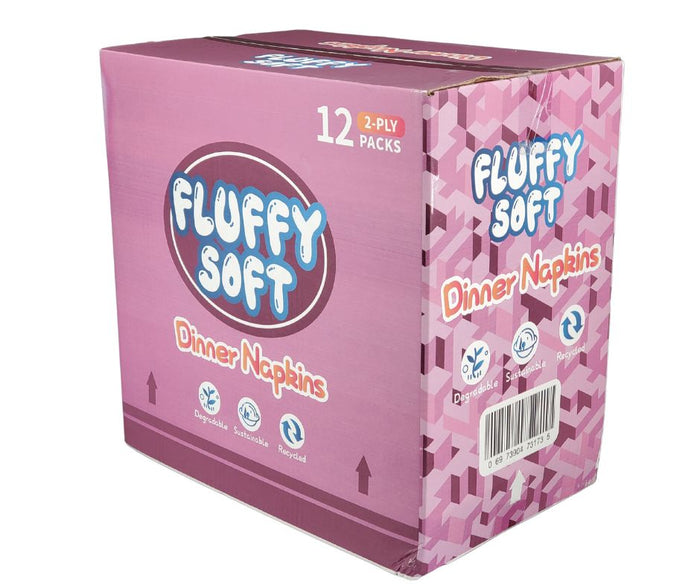 Fluffy Soft - Dinner Napkins - 2 ply - White