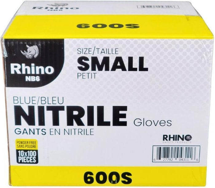 Rhino - NB6 - Blue Nitrile Gloves - Small - 600S