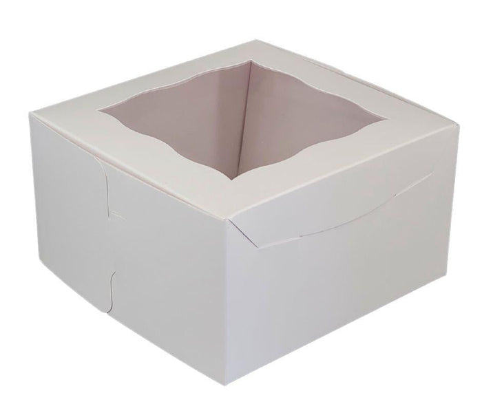 EB - 7 x 7 x 4 - 4 Cupcake Box with Window - White - 5281A