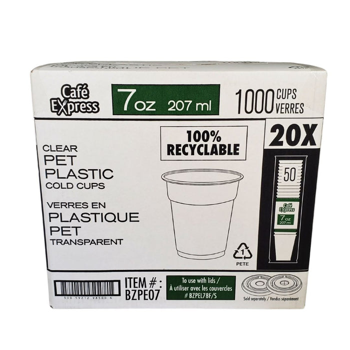 XC - Cafe Express - Clear Plastic Cups - 7oz