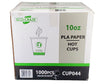 Eco-Craze - 10oz PLA Single Wall Hot Paper Cup