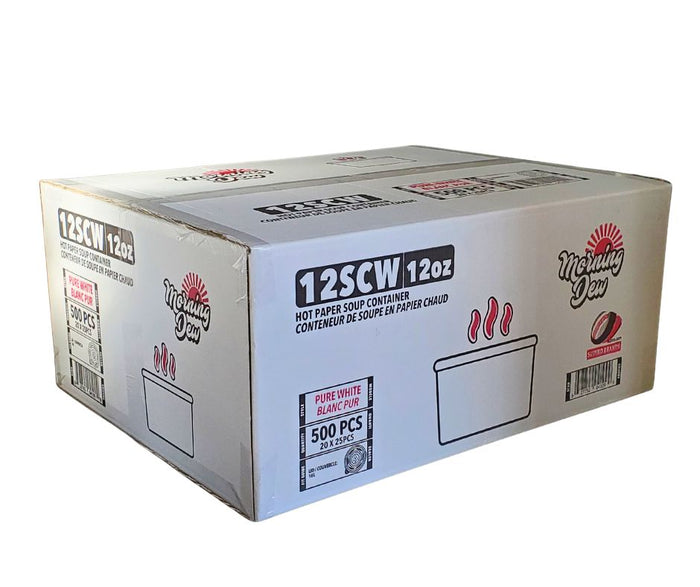 Morning Dew - 12 oz Paper Soup Container - White - 12SCW