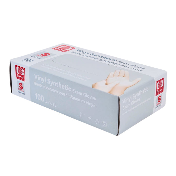 Basic - Vinyl Gloves Exam - Clear - Small - Powder Free