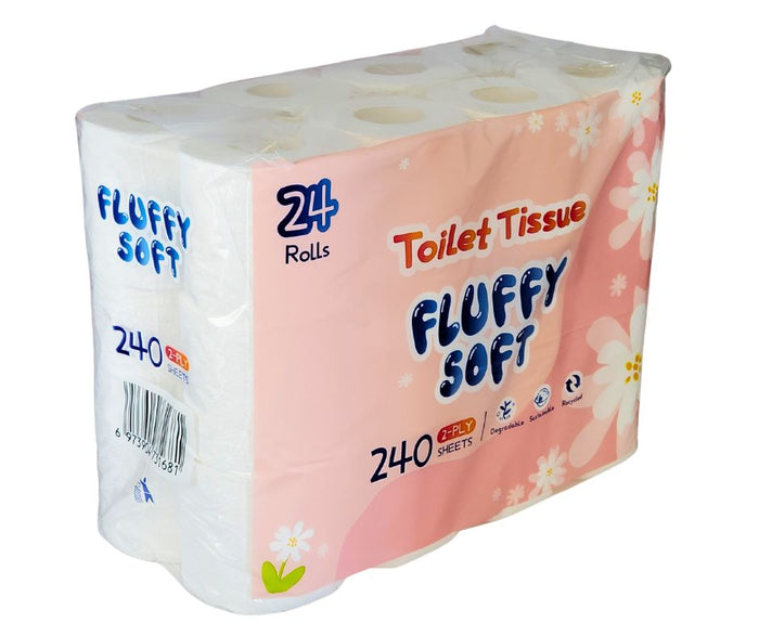 Fluffy Soft - Toilet Tissue - 2 ply - White
