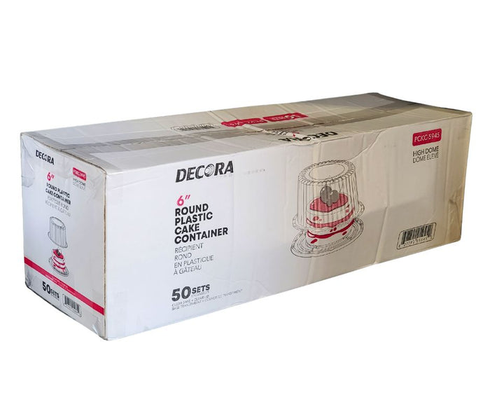 Decora - 6inch - Plastic Round Cake Box - Clear - Combo