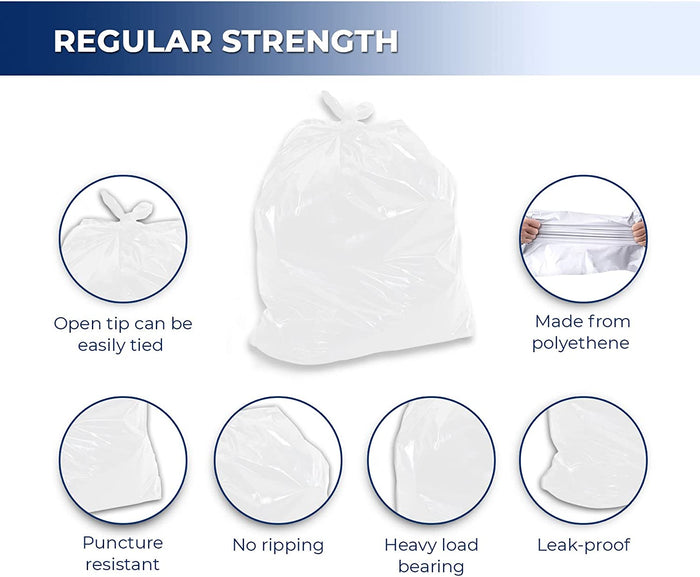 Spartano Regular Garbage Bags - White, 22