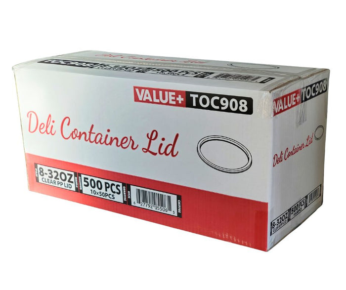 Value+ - Clear PP Deli Lid - 8 - 32oz