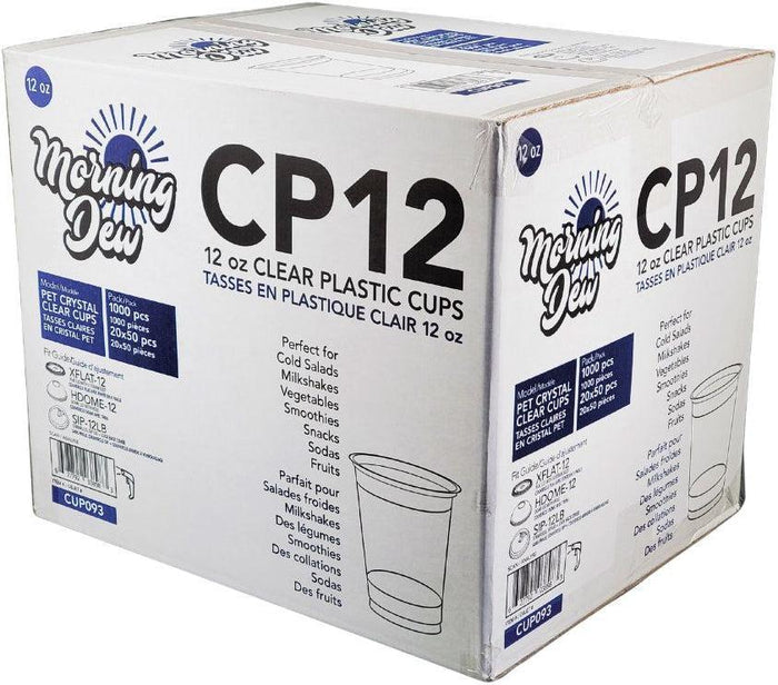 Morning Dew Clear PET Plastic Cups - 12oz