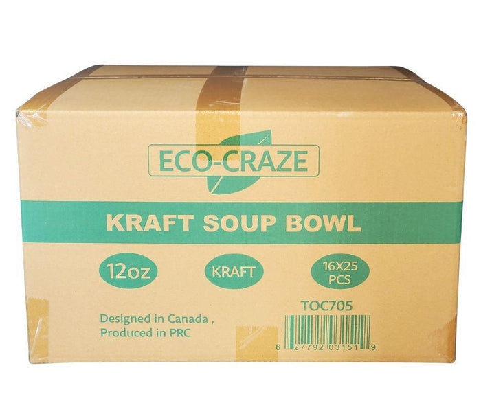 Eco-Craze - 12oz Paper Soup Bowl - Kraft