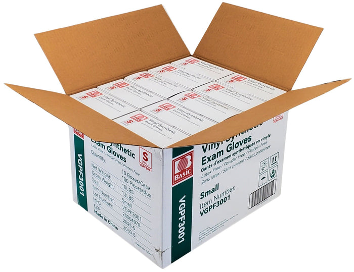Basic - Vinyl Gloves Exam - Clear - Small - Powder Free