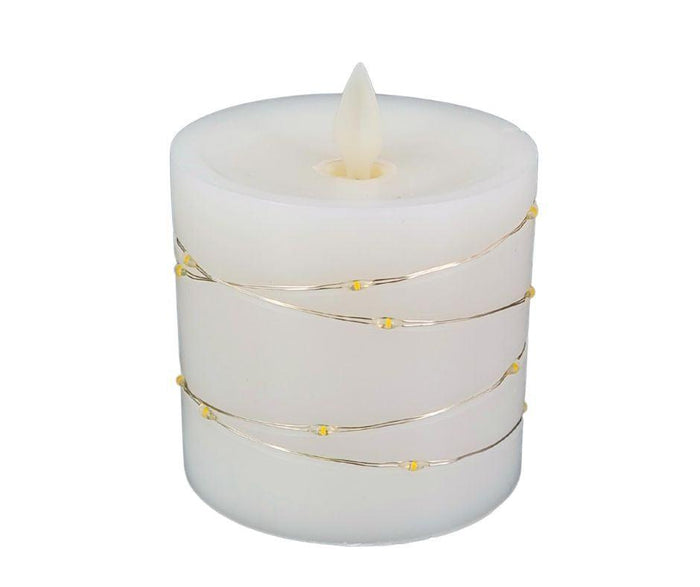 Deco Lite - LED Pillar w/String Lights - 3x3.1