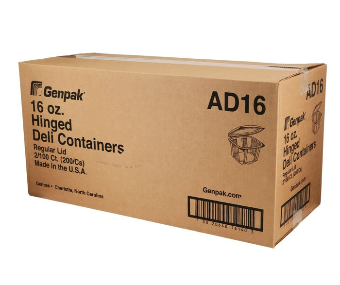 Genpak - Hinged Deli Container - Clear - 16oz - AD16