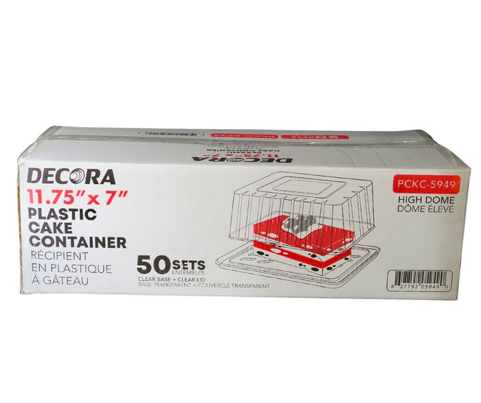 Decora - Plastic Cake Box Clear - Combo - 11.42''x7''